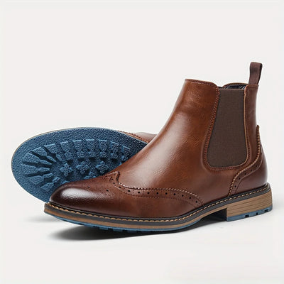 Norbury | Herren Chelsea Boots Brogue Style mit elastischen Seiteneinsätzen & klassischem Design