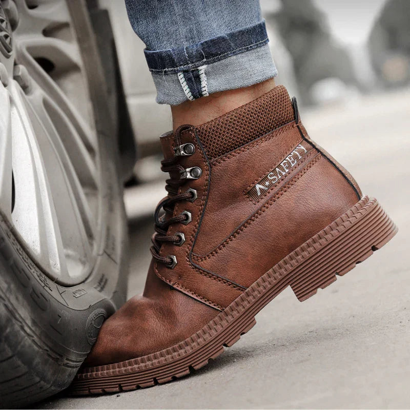 Iverson | Herren wasserdichte Stahlkappen-Sicherheitsstiefel mit rutschfester Sohle