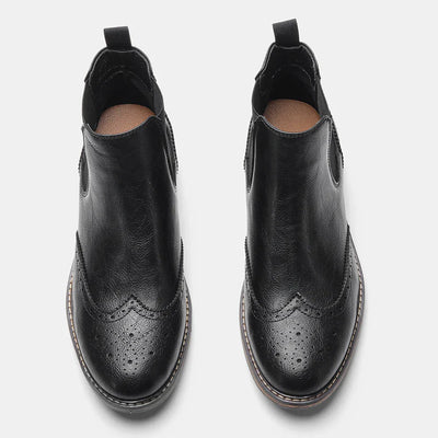 Norbury | Herren Chelsea Boots Brogue Style mit elastischen Seiteneinsätzen & klassischem Design