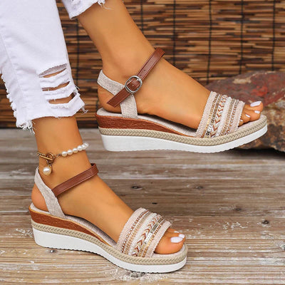 Damensandalen Im Boho Stil | Keilabsatz