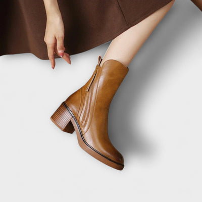 Milana - Lederstiefel mit mittelhohem Absatz