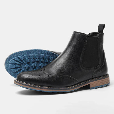 Norbury | Herren Chelsea Boots Brogue Style mit elastischen Seiteneinsätzen & klassischem Design