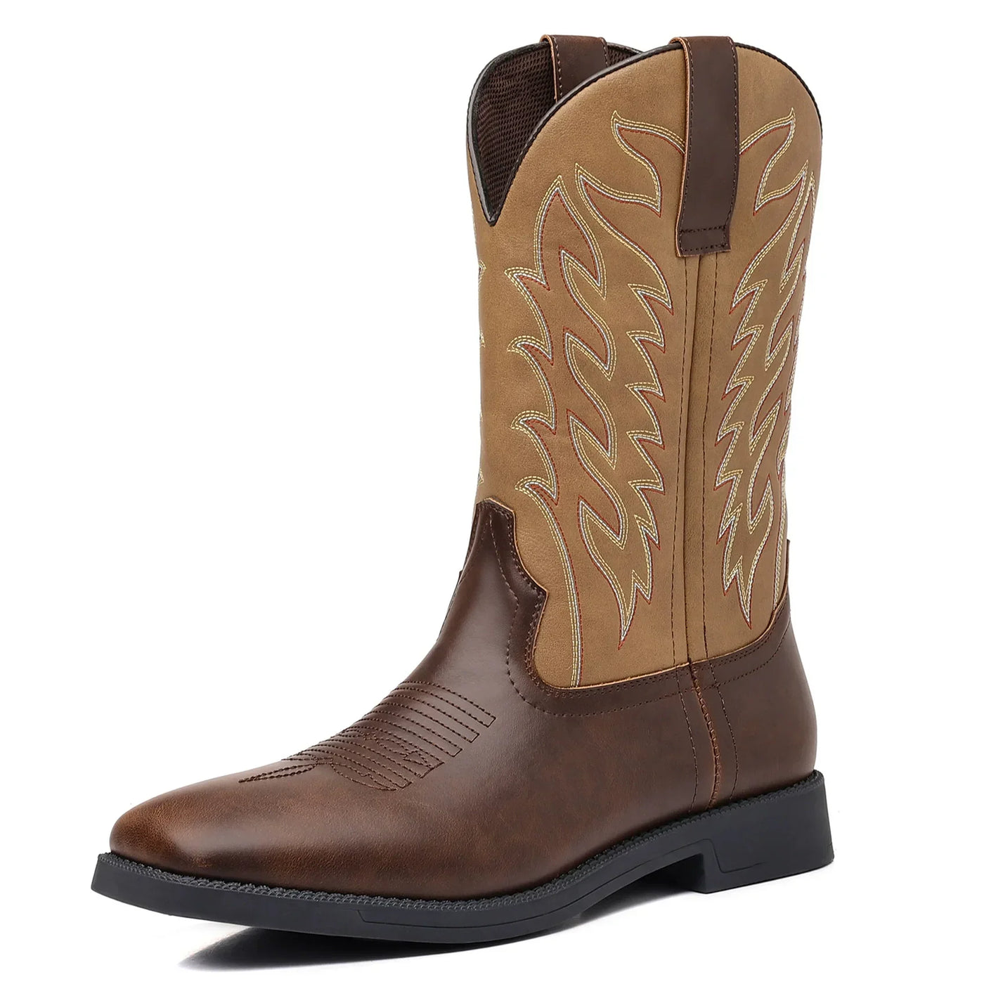 Lockwood | Herren Western Stiefel Mid-Calf mit Stickerei & klassischer Square-Toe