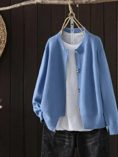 Elara | Perlenknopf Cardigan