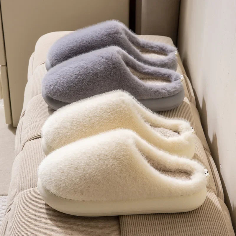 Kristina | Damen Plush Indoor Mules Hausschuhe mit geschlossenem Zehenbereich & warmem Futter