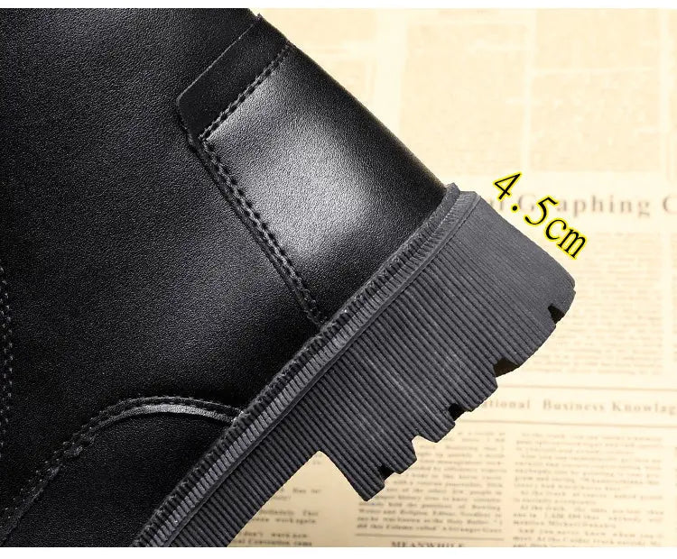 Magdalena | Damen Schnürstiefeletten in Schwarz mit Leder-Optik, Warmfutter & Profilsohle