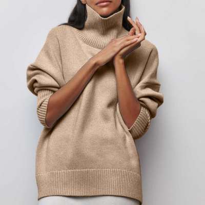 Damen Pullover | Lässig mit Rollkragen und weitem Schnitt