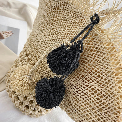 Große Strohtasche Damen – Handgefertigte Strandtasche Sommer Shopper