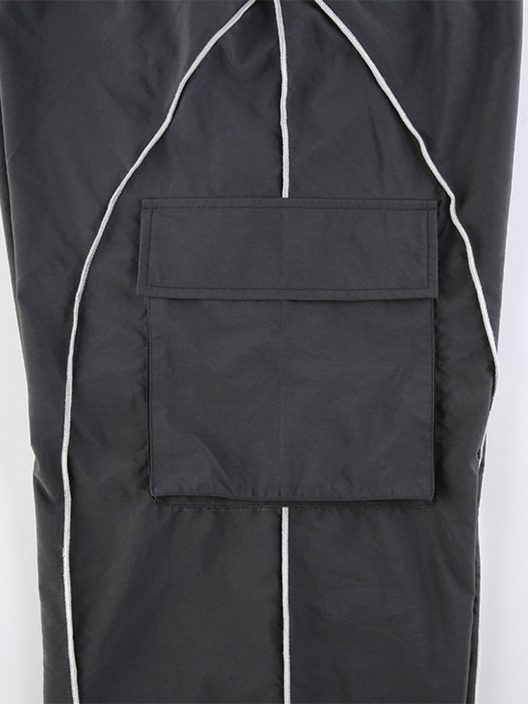 Sahari – Baggy Hose mit Low Waist und weitem Bein