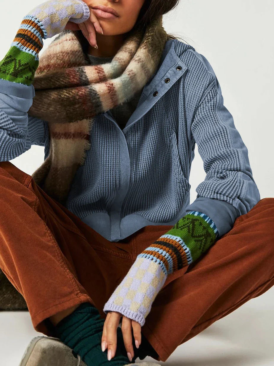 Damen Kapuzenjacke Mit Strukturmuster