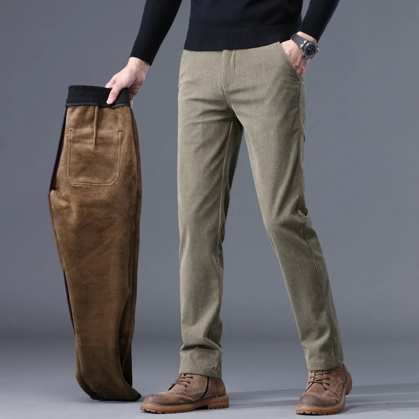 Durham | Herren Cordhose mit Fleece-Futter & Slim Straight Fit