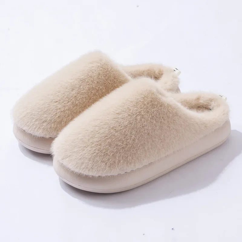 Kristina | Damen Plush Indoor Mules Hausschuhe mit geschlossenem Zehenbereich & warmem Futter