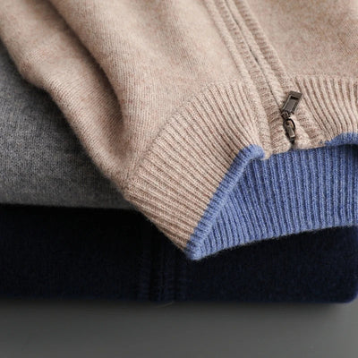 Weston | Herren Strickjacke mit Reißverschluss | Minimalistischer Stil mit Stehkragen