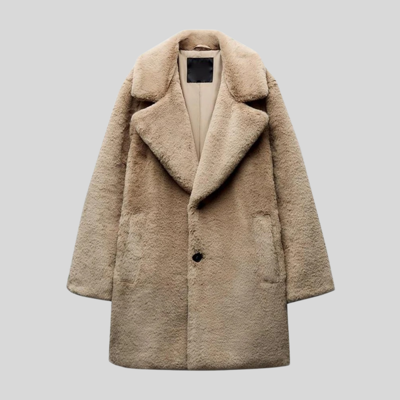 Wendelina | Damen Teddy-Mantel Lang | Warm, Oversized & Reverskragen