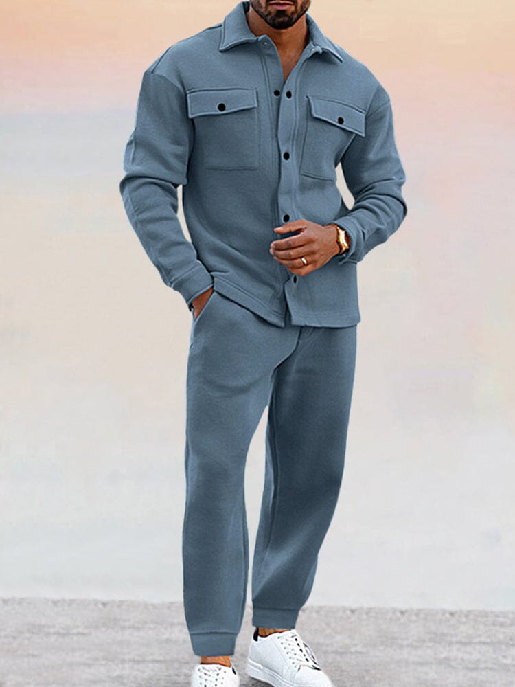 Sahari – Herren Zweiteiler mit Hemd & Hose aus elastischem Material