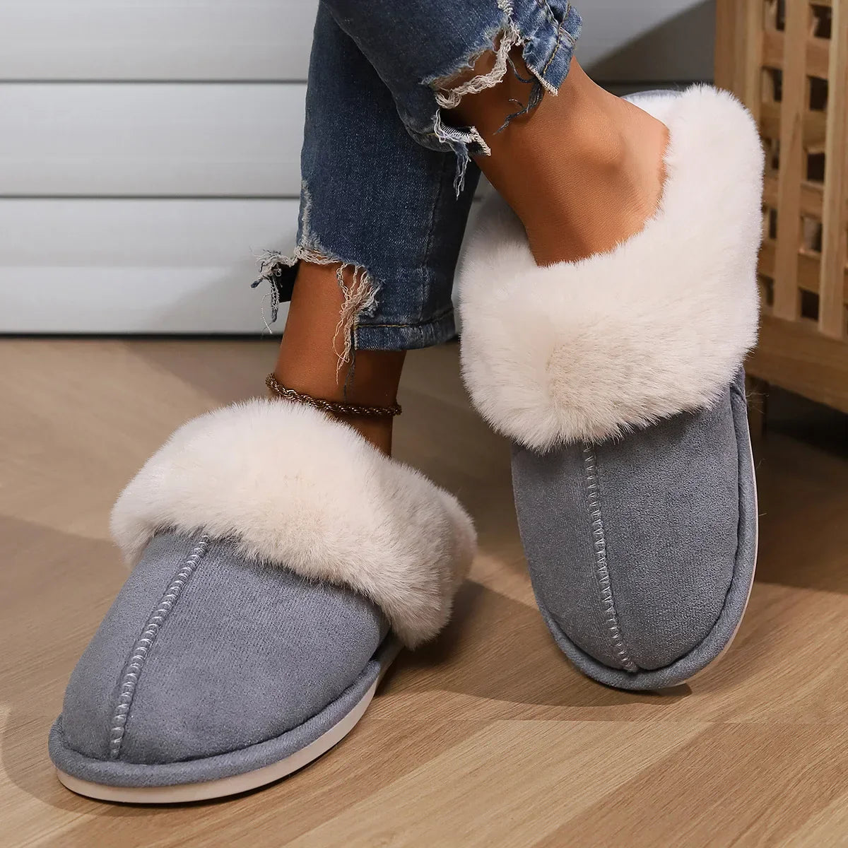 Kristin | Damen Plush Indoor Mules Hausschuhe mit weichem Futter & kuscheligem Komfort