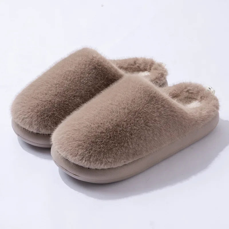 Kristina | Damen Plush Indoor Mules Hausschuhe mit geschlossenem Zehenbereich & warmem Futter