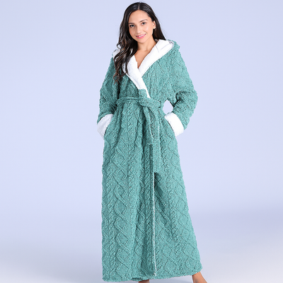 Sahari - Damen Bademantel | Dickes Flanell, Kapuze, Bequem