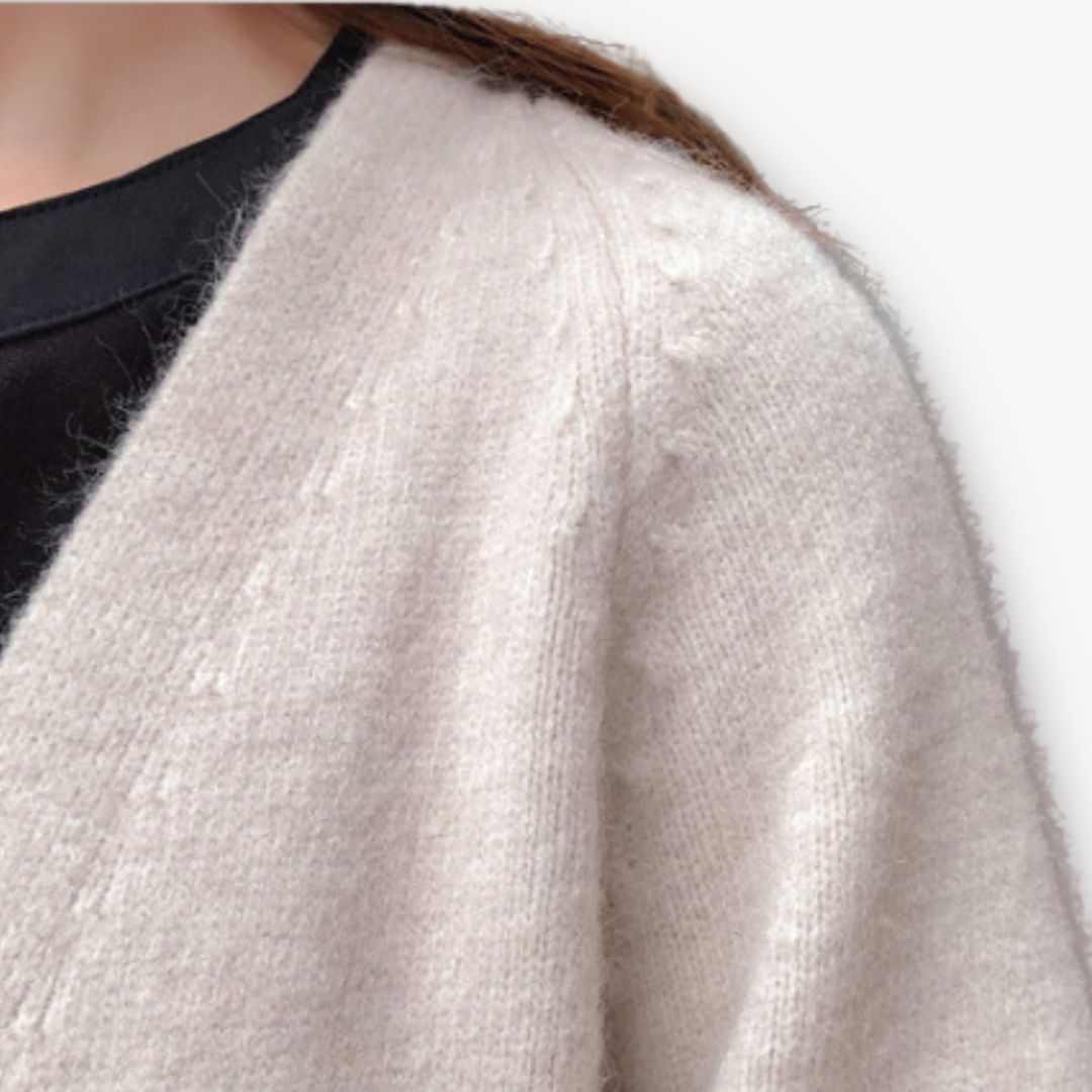 Sahari - Damen Cardigan | Lange Strickjacke, Cashmere, Offene Vorderseite