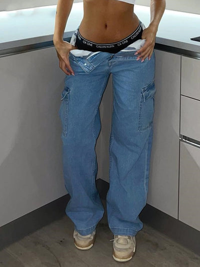 Sahari - Damen Cargo Hose | Hohe Taille, Regular Fit, Polyester