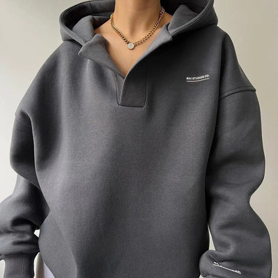 Sahari - Damen Hoodie | Oversize Schnitt, Karomuster, Baumwollmix