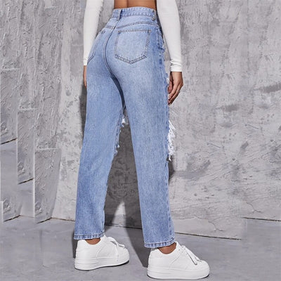 Sahari - Damen Jeans | High-Waist, Destroyed, Relaxed-Fit
