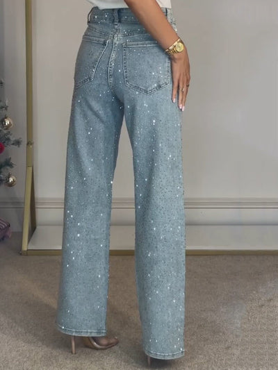 Sahari - Damen Jeans | Hohe Taille, Glamouröse Details