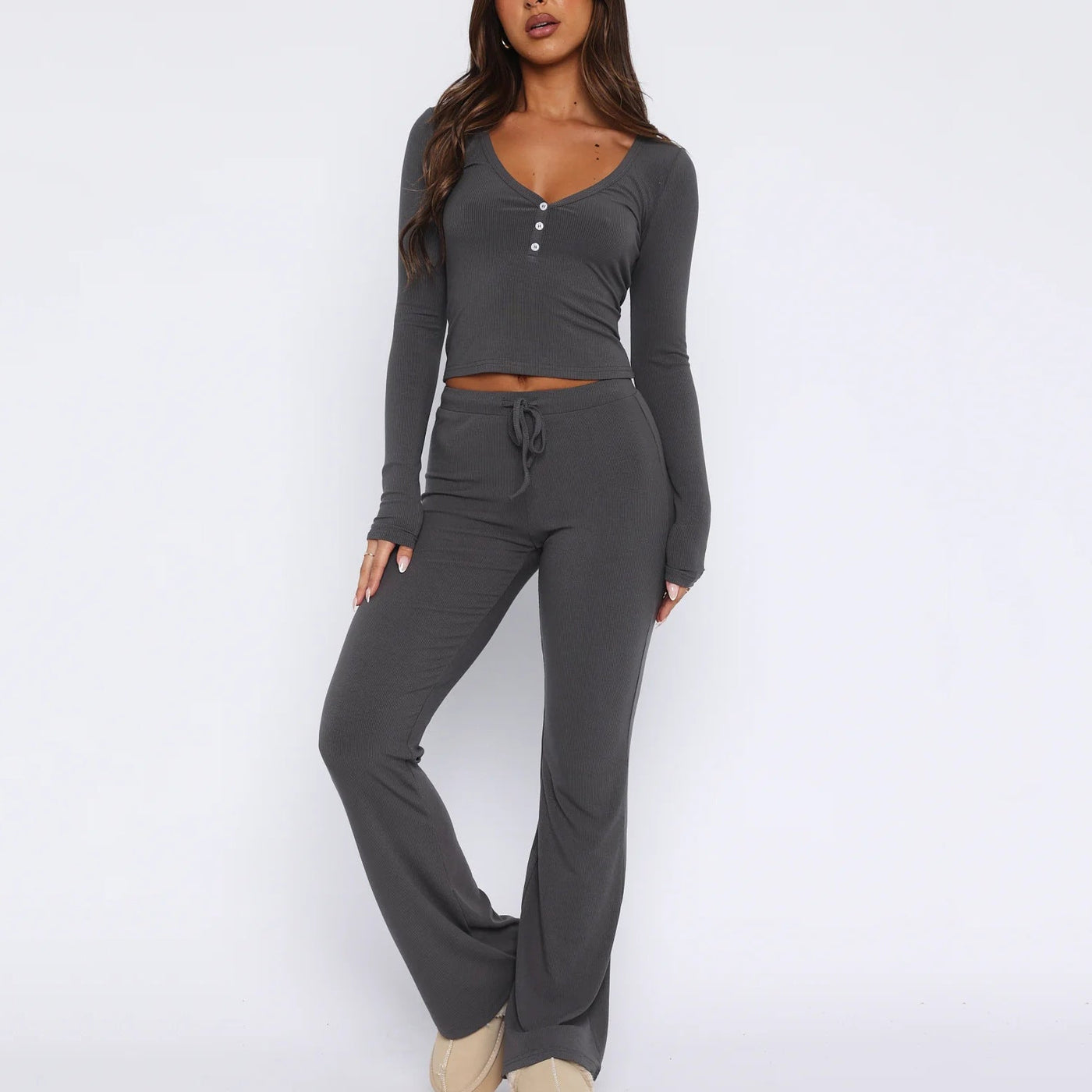Sahari - Damen Loungewear Set | Weicher Rippstoff, Bequeme Passform