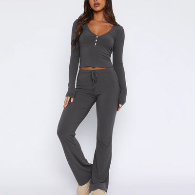Sahari - Damen Loungewear Set | Weicher Rippstoff, Bequeme Passform