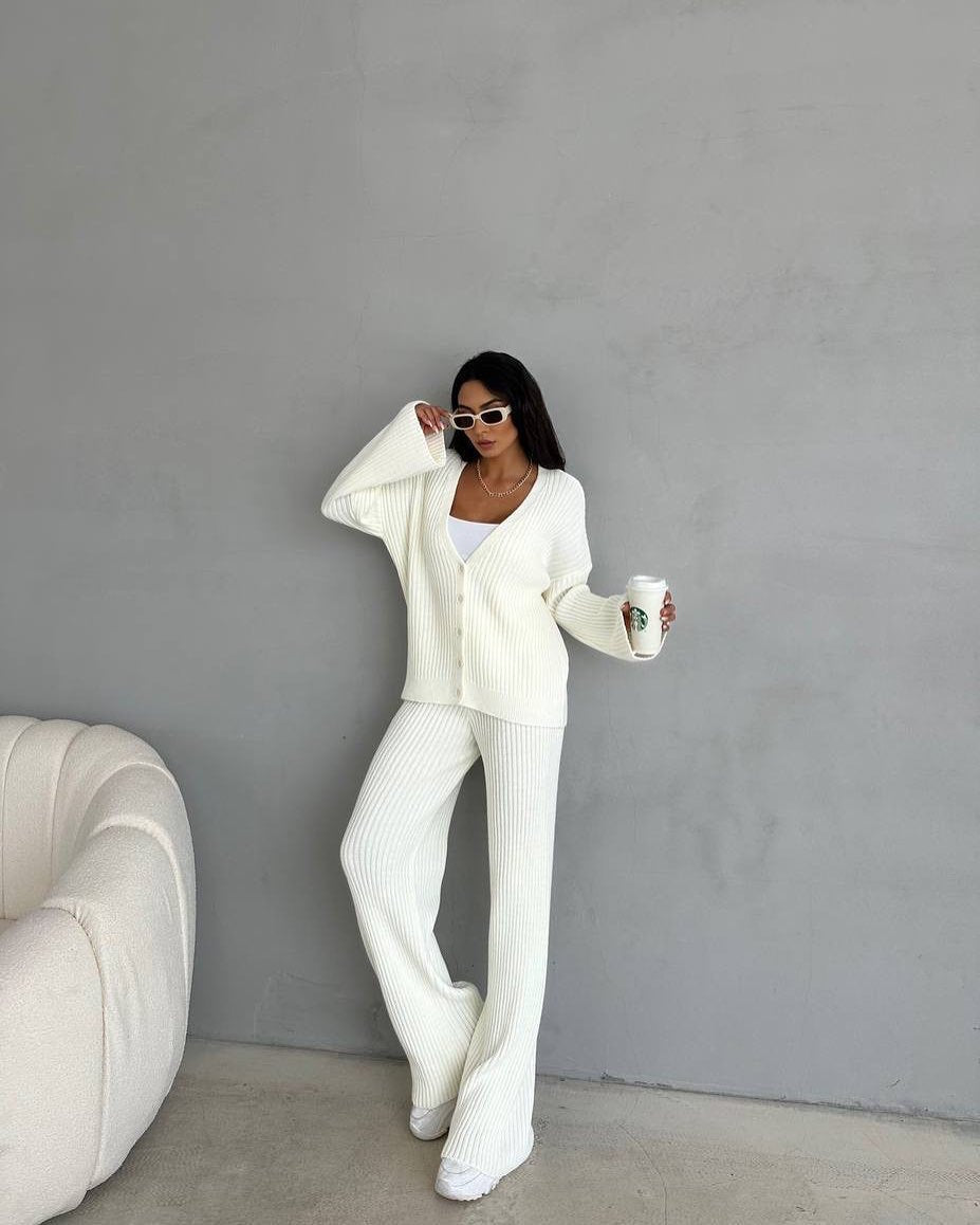 Sahari - Damen Loungewear Set | Weite Ärmel, Knopfleiste, Bequem