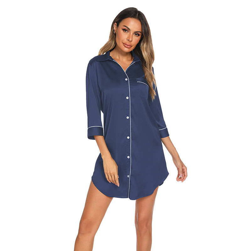 Sahari - Damen Nachtwäsche | Elegantes Pyjama-Hemd, Atmungsaktive Viskose