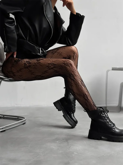 Sahari - Damen Netzstrumpfhose | Blumenmuster, Elegant, Vielseitig