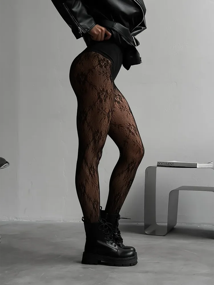 Sahari - Damen Netzstrumpfhose | Blumenmuster, Elegant, Vielseitig