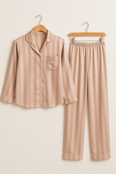 Sahari - Damen Pyjama-Set | Weiches Material, Klassisches Streifenmuster