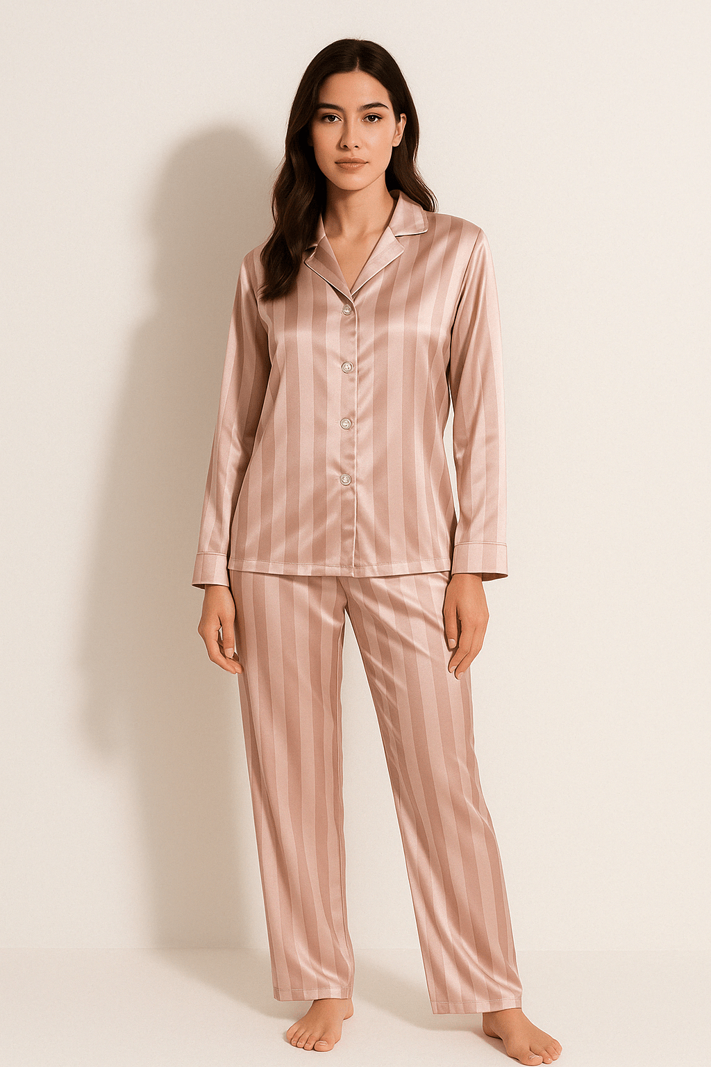 Sahari - Damen Pyjama-Set | Weiches Material, Klassisches Streifenmuster