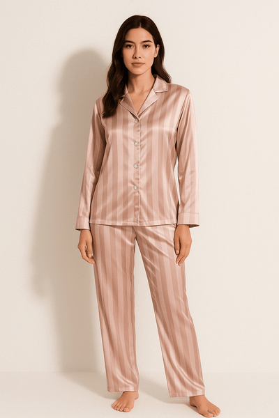 Sahari - Damen Pyjama-Set | Weiches Material, Klassisches Streifenmuster
