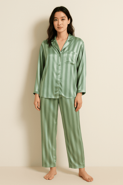 Sahari - Damen Pyjama-Set | Weiches Material, Klassisches Streifenmuster