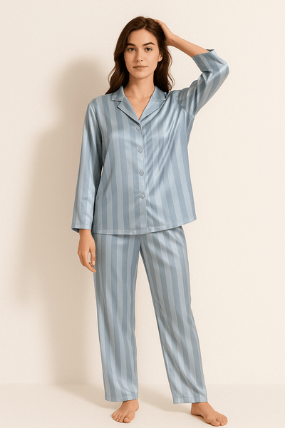 Sahari - Damen Pyjama-Set | Weiches Material, Klassisches Streifenmuster