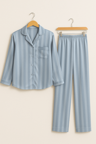 Sahari - Damen Pyjama-Set | Weiches Material, Klassisches Streifenmuster
