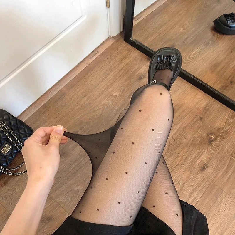 Sahari - Damen Strumpfhose | Herz- und Punktmuster, Stilvoll