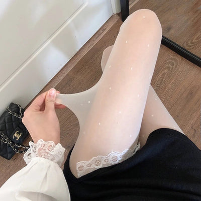 Sahari - Damen Strumpfhose | Herz- und Punktmuster, Stilvoll