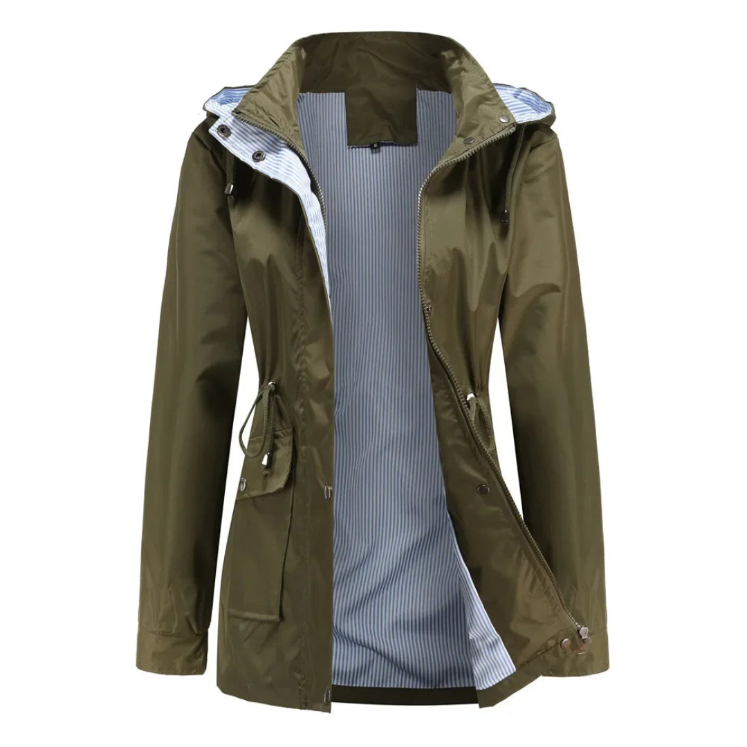 Sahari - Damen Trenchcoat | Wasserdicht, Abnehmbare Kapuze, Allwetterjacke