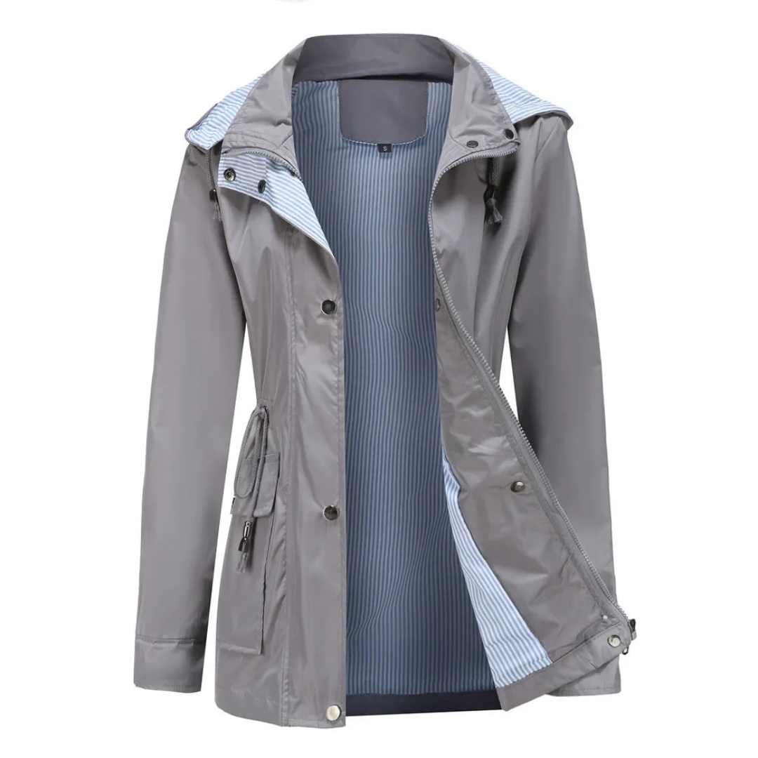 Sahari - Damen Trenchcoat | Wasserdicht, Abnehmbare Kapuze, Allwetterjacke