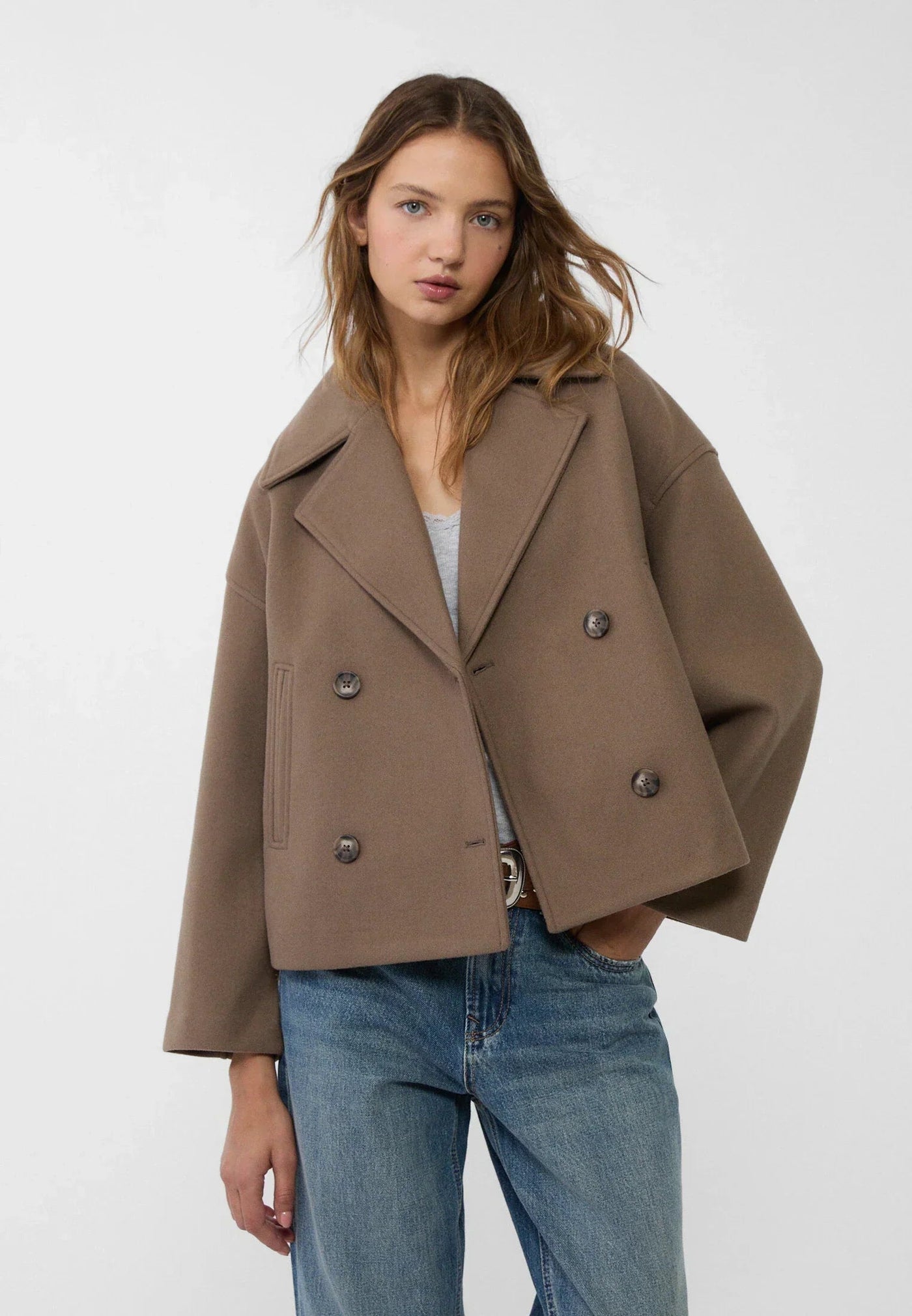 Sahari - Damen Übergangsjacke | Doppelreiher, Cropped, Elegant