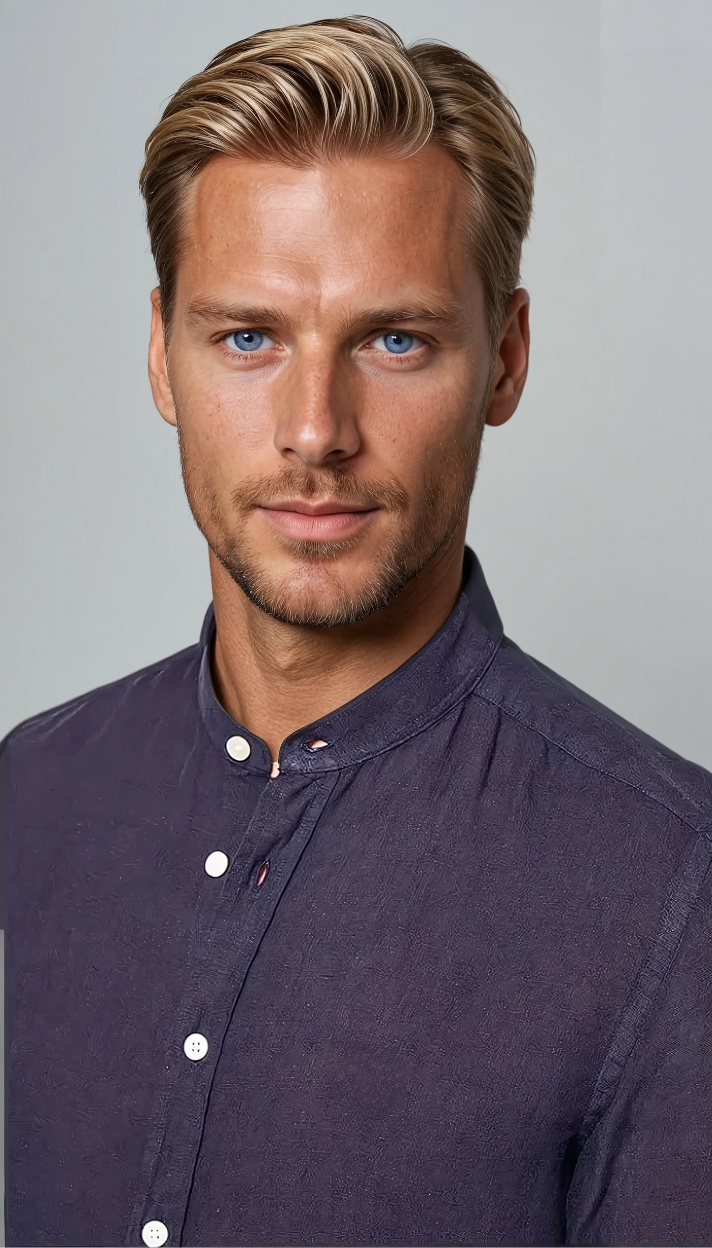 Sahari - Herren Hemd | Leinen, Bandkragen, Entspannt