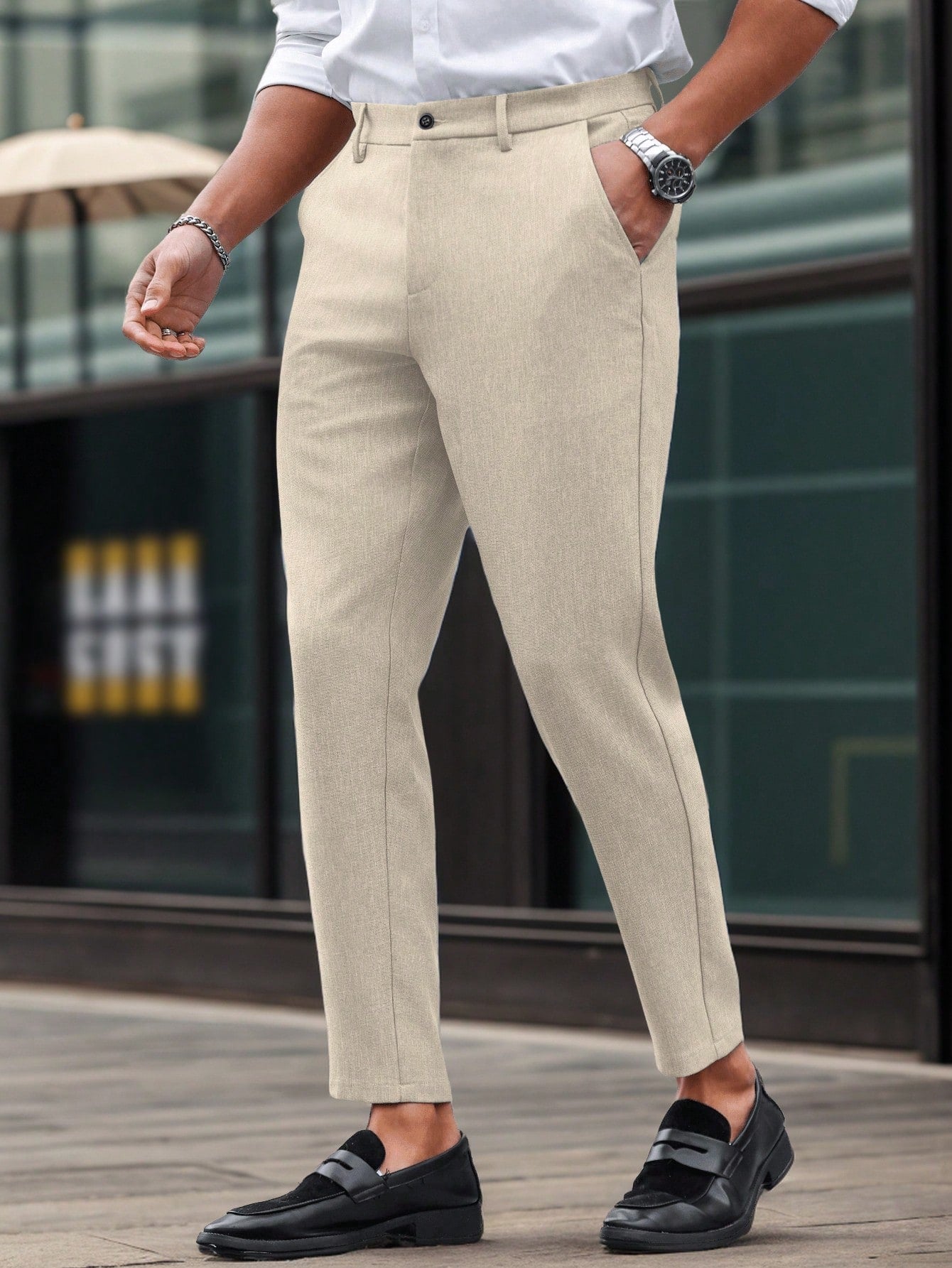 Sahari - Herren Hose | Hohe Taille, Slim-Fit, Elegante Passform