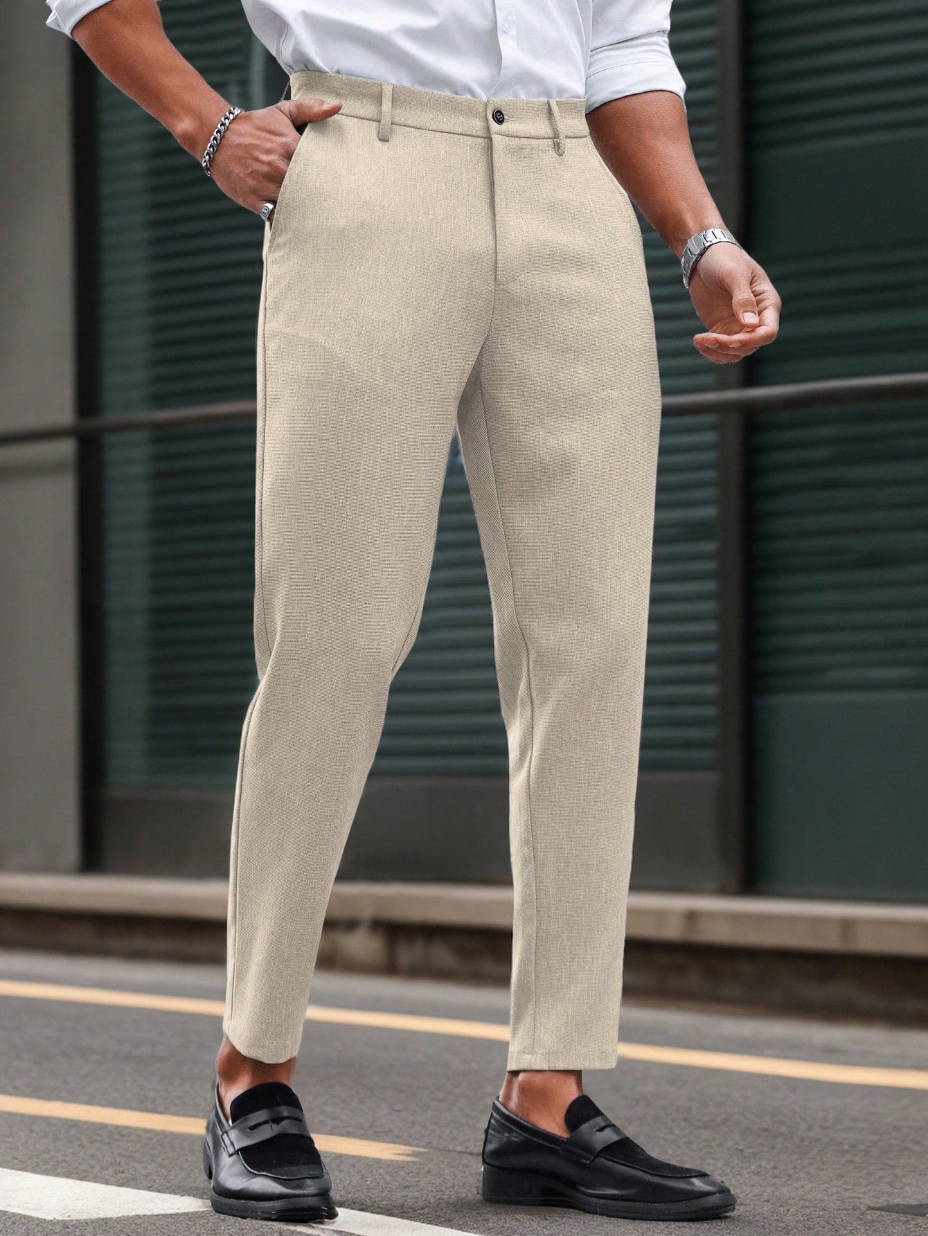 Sahari - Herren Hose | Hohe Taille, Slim-Fit, Elegante Passform