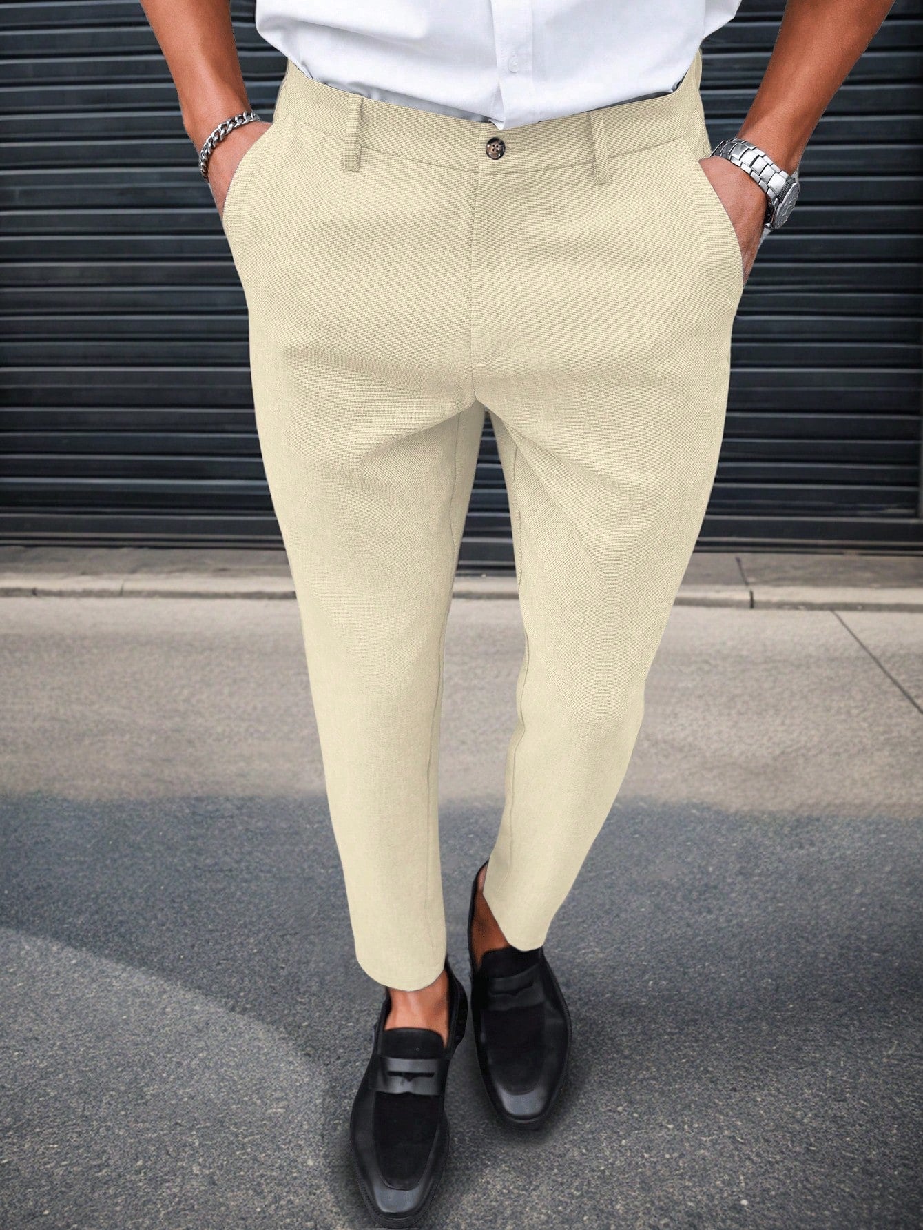 Sahari - Herren Hose | Hohe Taille, Slim-Fit, Elegante Passform