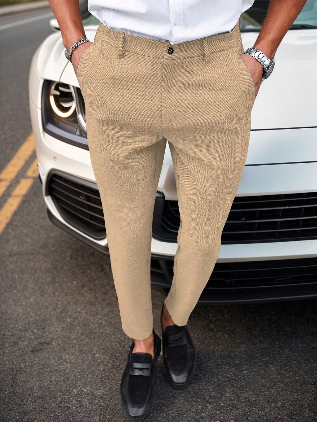 Sahari - Herren Hose | Hohe Taille, Slim-Fit, Elegante Passform