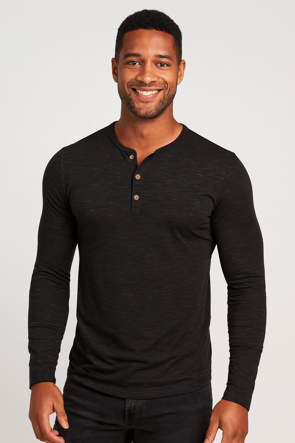 Sahari - Herren Langarm-Henley-Shirt | Weiches, Atmungsaktives Material